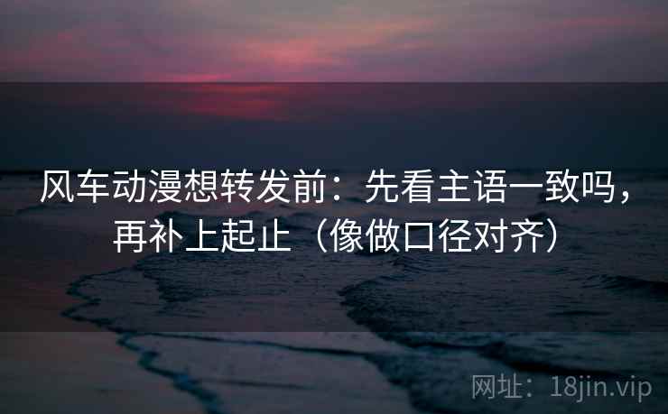 风车动漫想转发前：先看主语一致吗，再补上起止（像做口径对齐）