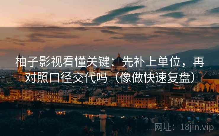 柚子影视看懂关键：先补上单位，再对照口径交代吗（像做快速复盘）
