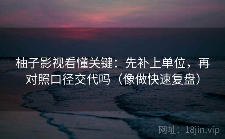 柚子影视看懂关键：先补上单位，再对照口径交代吗（像做快速复盘）